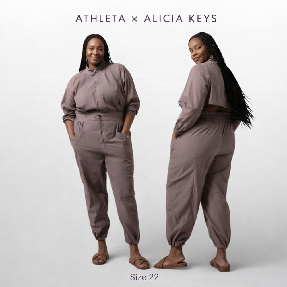 Athleta x Alicia Keys Utility Jumpsuit Smoked Almond Brown Size 22